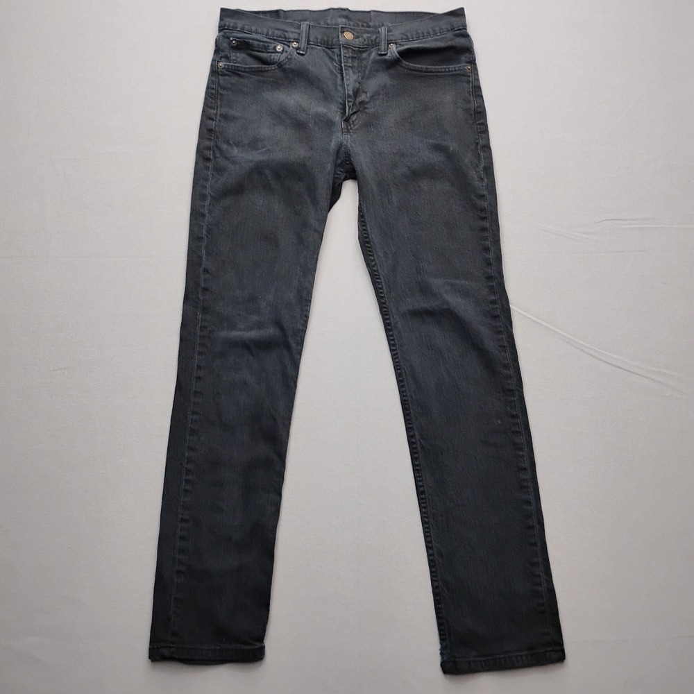Levis 511 Slim Fit Jeans Mens 34x32 Dark Wash Black Denim Pants 3852